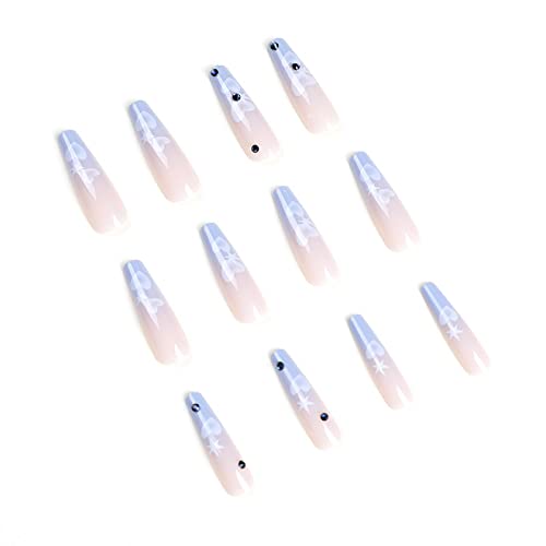 Long Acrylic Nail Designs for Elegant Looks - Set of 24 - Image 4