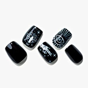 Short Black Square Acrylic Nails - Pack of 100 for Durable & Stylish Nail Art
