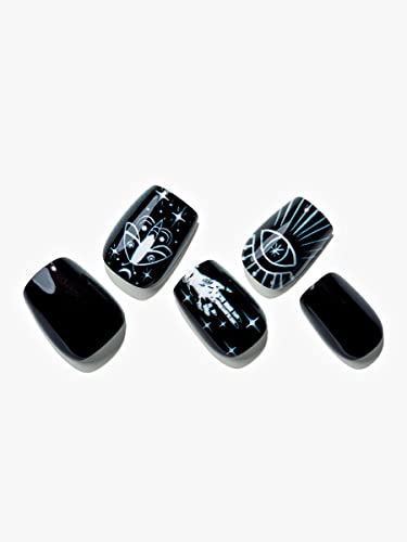 Short Black Square Acrylic Nails - Pack of 100 for Durable & Stylish Nail Art