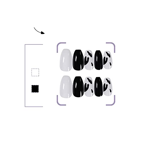 24 Piece Monochrome Acrylic Nail Set for Stylish Long-Lasting Manicures - Image 5