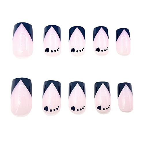 Black Heart Acrylic Nails - Image 3