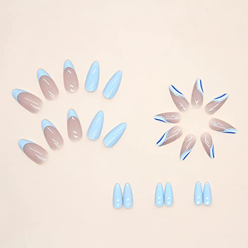 Blue Acrylic Nail Art Design Set for Creative Styling and Decoration - 12 Colors - Image 2
