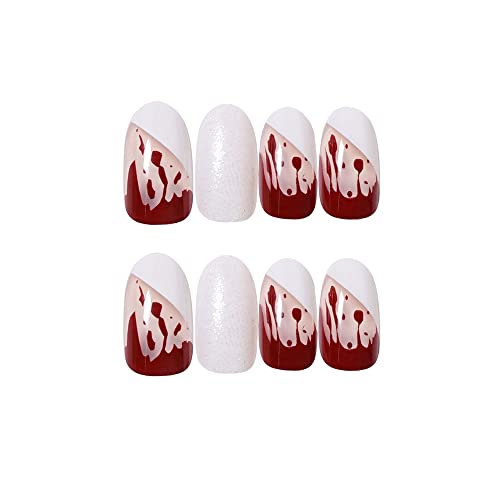 Blood Splatter Design Acrylic Nails Set for Unique Bold Nail Art 24 Count - Image 4