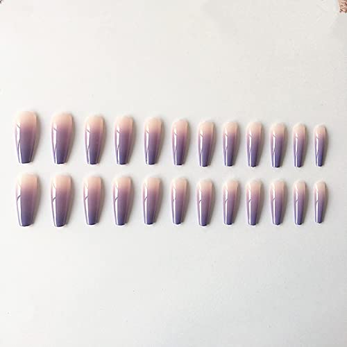 Lavender Coffin Acrylic Nails - 24 Piece Long Lasting Stylish Manicure Set - Image 3
