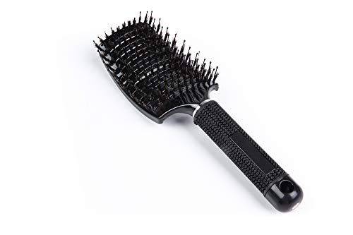Curved glass brush for hair styling.