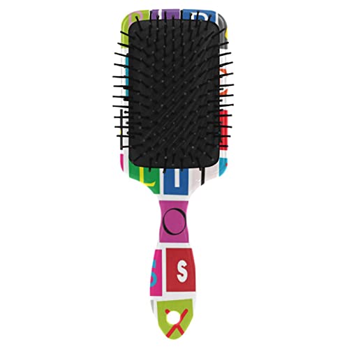 Alphabet Design Kids' Hair Brush, Fun Colorful, Gentle for Daily Detangling - Image 2