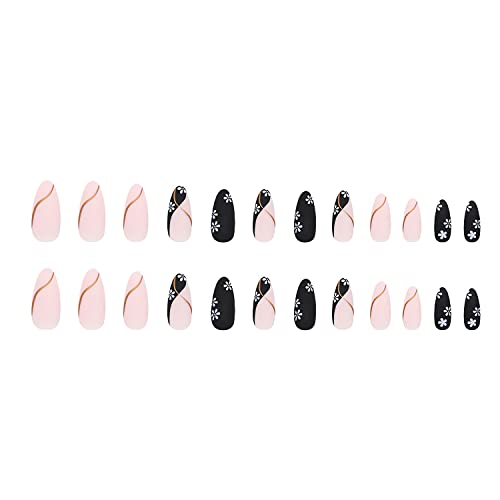 Stylish Black and Purple Acrylic Nails Set for Manicure - 24 Pieces - Image 5