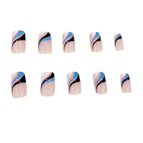 Chic Blue White Ombre Acrylic Nail Art Design Kit for Stylish Enthusiasts - Image 2