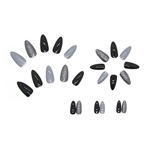 Chic Grey Acrylic Nail Art Kit for Fashionable Looks, Easy Application, Full Set - Image 2