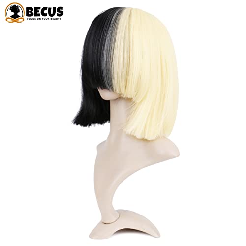 Cruella 22 Inch Natural Black and White Human Hair Wig for Women - Image 4