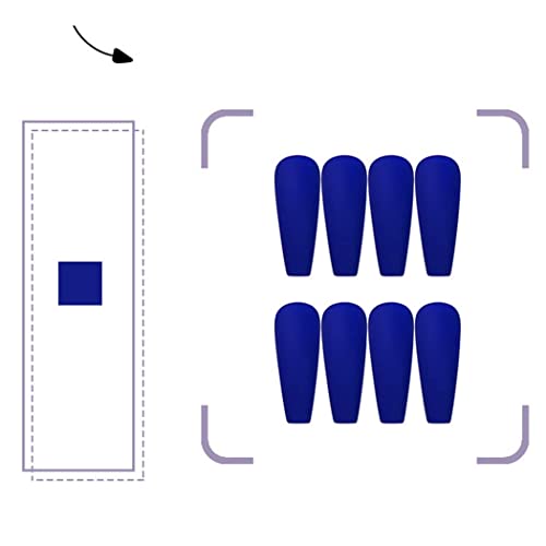 Blue Acrylic Coffin Nails Design with Glossy Finish for Elegant Nail Art - Image 6