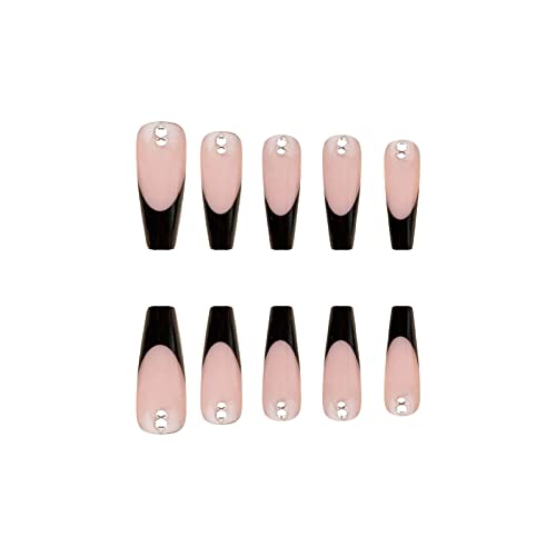 Black Coffin Acrylic Nails - Image 3