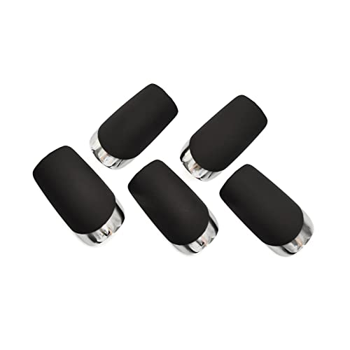 Chic Black Matte Acrylic Nails Set, 24 Pieces, for Stylish Manicure and Nail Art