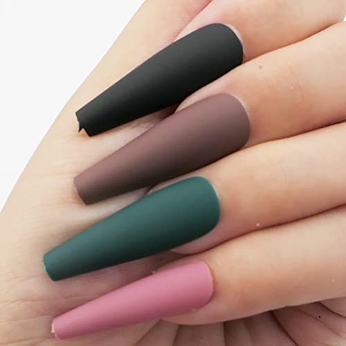 24 Piece Long Coffin Acrylic Nails Kit Durable & Stylish for DIY Nail Art - Image 2