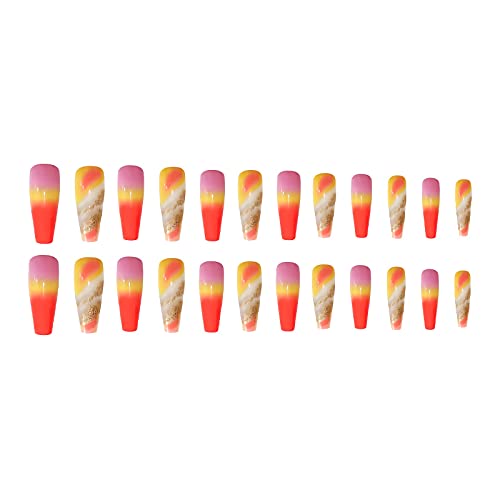 Artistic Abstract Acrylic Nail Tips for Creative Designs - 24 Piece Set - Image 3