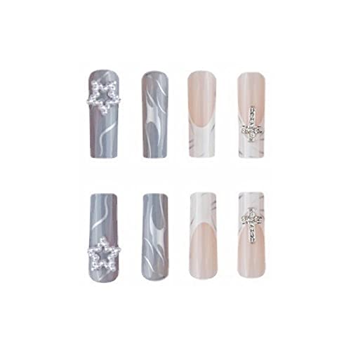 Gray Acrylic Press-On Nails - 24-Piece Set for Effortless Glamour - Image 2
