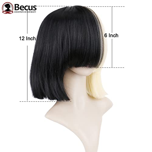 Cruella 22 Inch Natural Black and White Human Hair Wig for Women - Image 3
