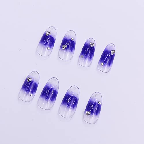 Royal Blue Stick On Nails - Image 3