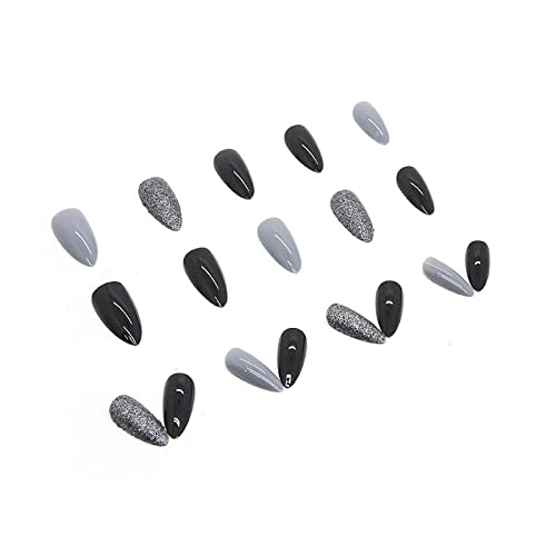 Chic Grey Acrylic Nail Art Kit for Fashionable Looks, Easy Application, Full Set - Image 3