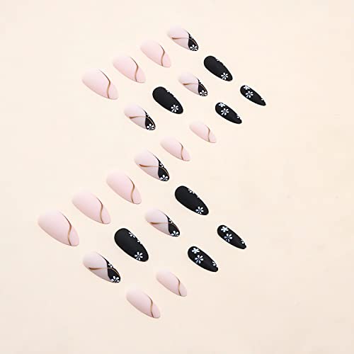 Stylish Black and Purple Acrylic Nails Set for Manicure - 24 Pieces - Image 3