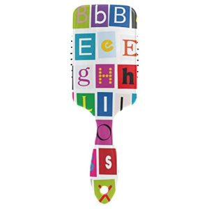Alphabet Design Kids' Hair Brush, Fun Colorful, Gentle for Daily Detangling