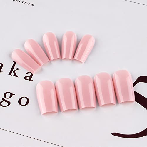 Long Baby Pink Acrylic Nails Set of 24, Durable & Stylish for All Occasions - Image 2