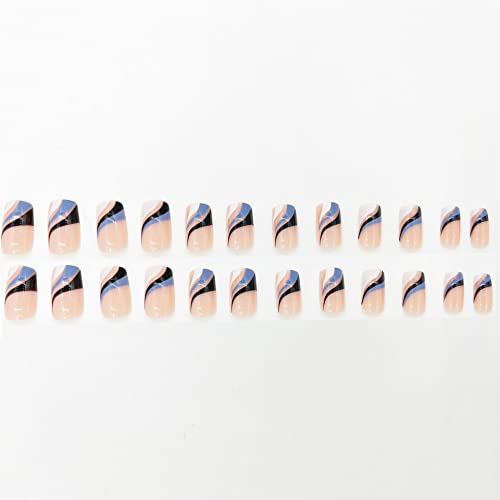 Chic Blue White Ombre Acrylic Nail Art Design Kit for Stylish Enthusiasts - Image 3