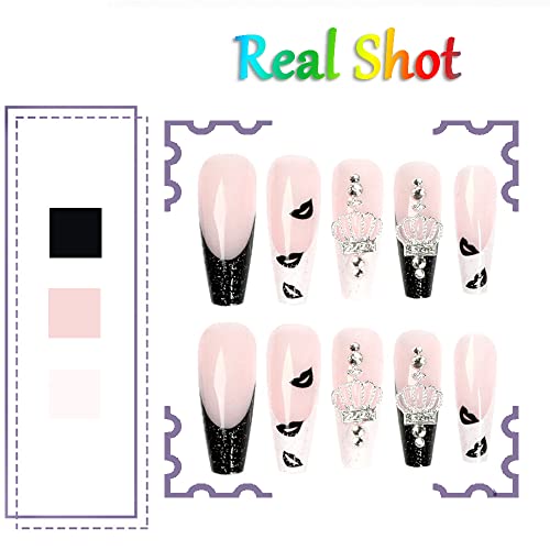 24 Piece Set Black Long Acrylic Nails for Elegant, Durable and Stylish Manicures - Image 5