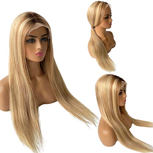 Blonde Human Hair Wig with Highlights - Image 3