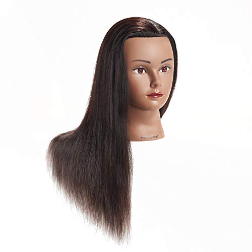 Black Mannequin Head with Human Hair - Image 2