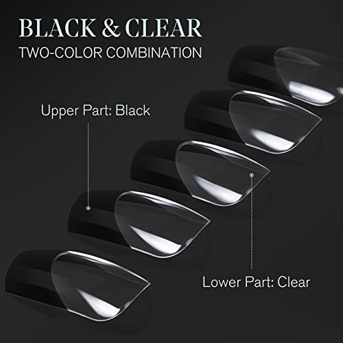 Chic Black Short Acrylic Nails, Durable and Easy Application - Image 4