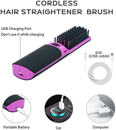 Gentle Heated Hair Brush for Effortless Straightening and Styling, Perfect for All Hair Types - Image 3