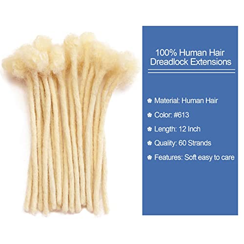 24 Inch Blonde Human Hair Dreadlock Extensions Soft Texture for Natural Look - Image 4