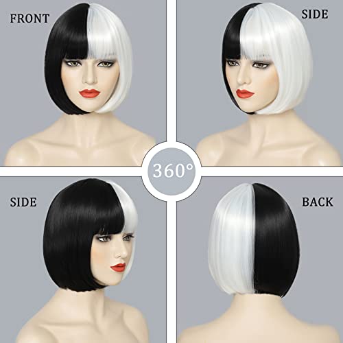 Cruella De Vil Human Hair Cosplay Wig, Adjustable One Size Fits All - Image 2