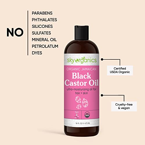 Black Castor Oil for Hair Regrowth Natural Treatment 4 oz Size for Thinning Hair - Image 3