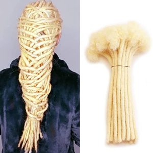 24 Inch Blonde Human Hair Dreadlock Extensions Soft Texture for Natural Look