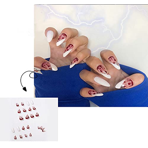 Blood Splatter Design Acrylic Nails Set for Unique Bold Nail Art 24 Count - Image 3
