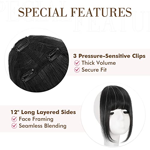 14 Inch 100% Remy Human Hair Clip-In Bangs for Effortless Style - Image 3