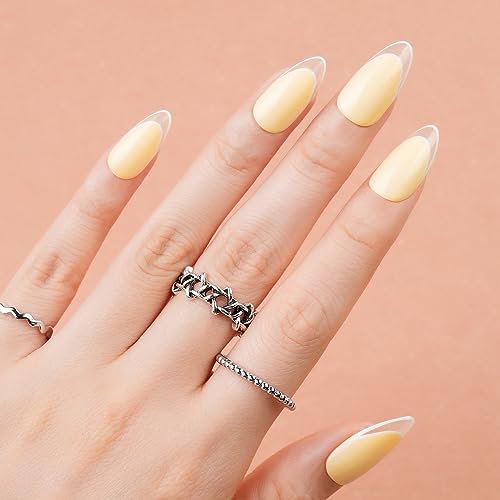24 Count French Almond Acrylic Nail Tips - Durable & Stylish Nail Art - Image 5