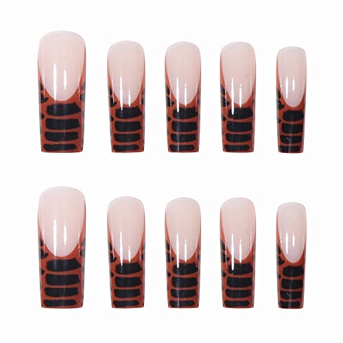 24 Piece Crocodile Print Acrylic Nail Art Design for Stylish Nail Enhancements - Image 2