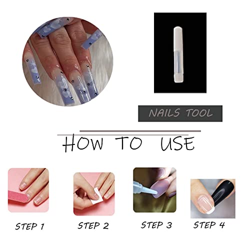 Long Acrylic Nail Designs for Elegant Looks - Set of 24 - Image 2
