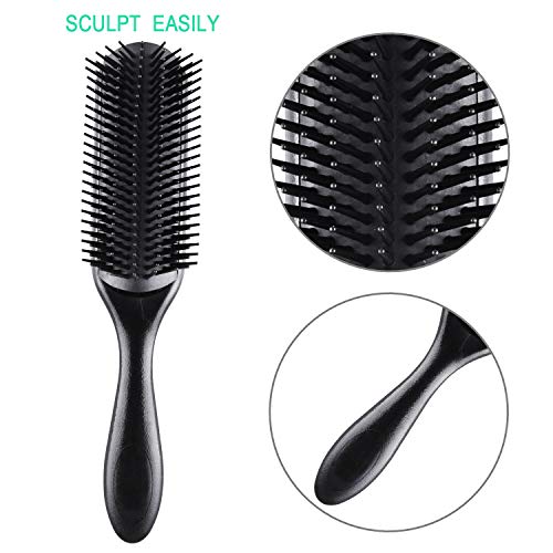 Men's Black Hair Brush for Curly Coily Hair Daily Use - Image 3