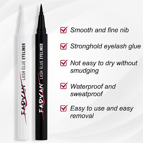 Black Eyeliner Adhesive Pen for Simple Application 0.5ml Long-Lasting Formula - Image 3