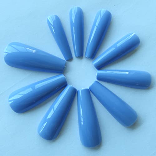 Blue Pastel Acrylic Nail Design Set for Elegant and Stylish Nail Art - Image 2
