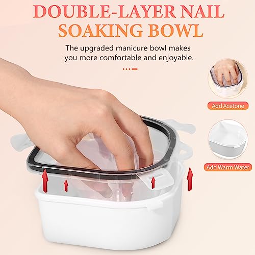 Professional Acrylic Nail Removal Kit with Acetone for Gentle Home Use - Image 2