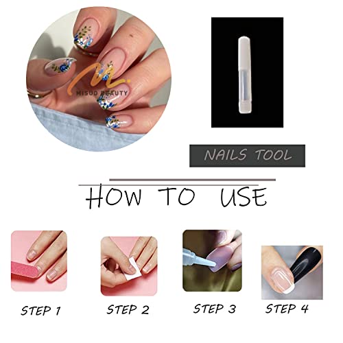 Trendy Blue Camo Acrylic Nails Set, Stylish and Chic Design - Image 6