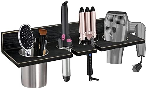 Wall-Mounted Hair Styling Tools Holder with Multiple Slots for Easy Organization