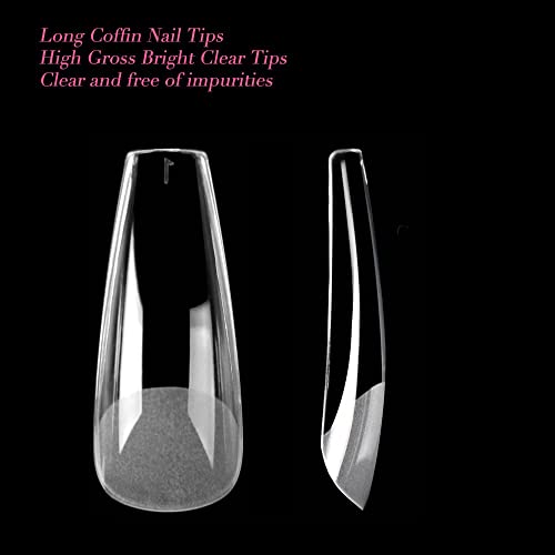 Long Coffin Acrylic Nails - Image 8