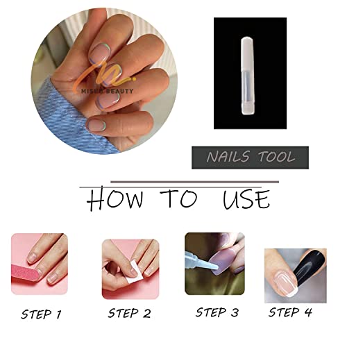 Blue French Tip Acrylic Nails - Image 6