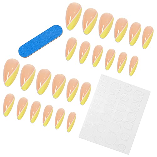 Yellow White Acrylic Nail Design Kit for Stylish Trendy Manicures - Image 4